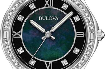 Bulova Women’s Quartz Swarovski Crystal Accent Silver-Tone Watch 32MM 96L266