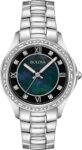 Bulova Women’s Quartz Swarovski Crystal Accent Silver-Tone Watch 32MM 96L266