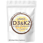 Vitamin D3 K2 Supplements Softgels, 300pcs Vitamin D3+K2 Capsules