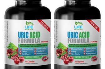 Kidney Support Vitamins – Uric Acid Formula 1430mg – detox 2 Bottle 120 Capsules