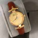 Vivienne Westwood Orb Saturn Gold Tone Watch Leather Band new with Original Box