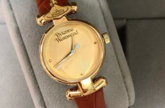 Vivienne Westwood Orb Saturn Gold Tone Watch Leather Band new with Original Box