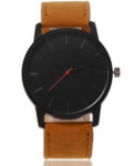 Men’s Watch Brown Leather Bracelet Band Analog Quartz Round Dial New Wristwatch