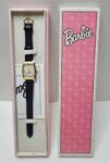 Vintage Retro Barbie Watch Women 25mm Gold Tone Leather Band NIB Mattel 1995