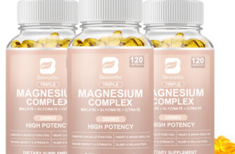 1-3Pack Triple Magnesium Complex, 300Mg of Magnesium Glycinate 120 Capsules