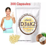 2 in 1 Vitamin D3 K2 Softgels Capsules Supplement Softgel 10000 IU VIT D3 200 K2