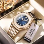 POEDAGAR Luxury Business Men’s Quartz Watch 3Bar Square Luminous Date Stainless