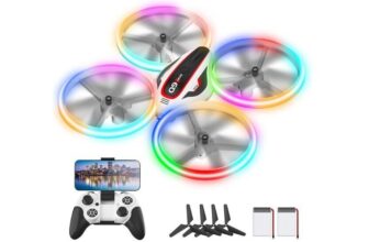 Drone para niños adultos con cámara HD FPV con luz LED fría para principiantes