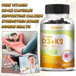 Vitamin D3 5000 IU K2 MK7 600 mg, Vit D and K Supplement 30/60/120 softgels