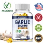 Odorless Garlic Capsules 3000mg – Heart Health, Cholesterol Levels Support