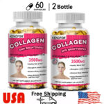 Hyaluronic Acid Hydrolyzed Collagen Antioxidant Supplement 60 Capsules 2 Bottles