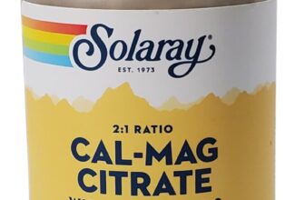 Solaray Cal-Mag Citrate with Vitamin D2 2:1 Ratio 360 Capsules Bone Strength