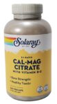 Solaray Cal-Mag Citrate with Vitamin D2 2:1 Ratio 360 Capsules Bone Strength