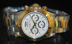 Invicta Mens Speedway Chronograph White Dial Two Tone Stainless Steel Watch 9212