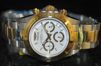 Invicta Mens Speedway Chronograph White Dial Two Tone Stainless Steel Watch 9212