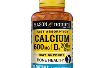 Mason Natural Fast Absorption Calcium with Vitamin D3 for Healthy Bones, 60 u