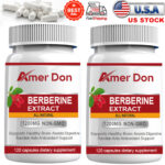 2Bottle Berberine Supplement HCl 1200mg Per Serving High Absorption Heart Health