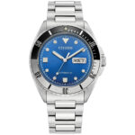 Citizen Men’s Automatic Silver Blue Stainless Steel Watch 42MM NH7530-52M