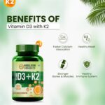 Himalayan Organics Vitamin D3 600IU with K2 as MK7 supplement (120 Veg Tablets)