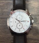 Vintage Tommy Hilfiger Watch Genuine Leather Brown Mens