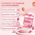 Men’s sugar free collagen gummies, vitamin C zinc, strawberry flavor