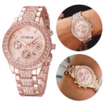 Women’s Rose Gold Quartz Watch Stainless Steel Classic Waterproof Business Gifts