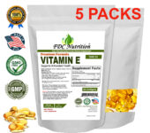 FDC Nutrition Vitamin E-1000 IU – 300 Softgels- 500mg