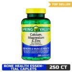 Spring Valley Calcium, Magnesium & Zinc Plus Vitamin D3 Coated Caplets,250 Count