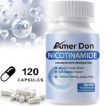 Nicotinamide Vitamin B-3 120 Capsules NAD Supplement Natural Anti-Aging 500mg