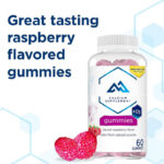 Calcium supplement gummies, containing vitamin D3 and natural raspberry flavor