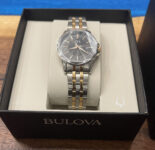 TFX BULOVA Women’s 30mm Watch 38M101 With Box Silver Rose Gold Tone New