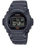 Casio W219H-8BV, Chronograph Watch, Black Resin Band, Alarm, Illuminator, NEW