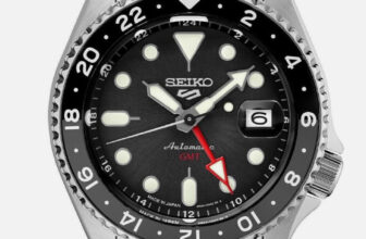 Seiko 5 Five Sports SSK001 GMT Automatic Watch 100 Meter Black Dial Made Japan