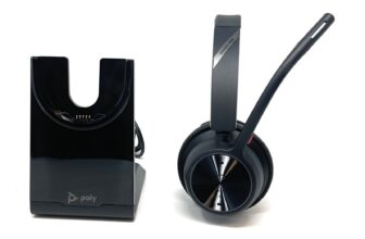 Poly Voyager 4310 UC Wireless Single-Ear Headset with Charging Stand, Black