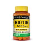 Mason Natural Biotin 5000 mcg – Healthy Hair, Skin & Nails, 60 Tablets