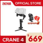 ZHIYUN Official Crane 4 Handheld Camera Gimbal Stabilizer 3-axis Portrait Shooting for Sony Nikon Canon DSLR Camera