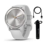 Wearable4U Garmin vivomove Trend 40 mm Smartwatch, Silver Stainless Steel Bez…