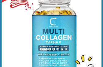 120 Capsules-Multi Collagen Peptides-Type I,II,III,V,X Anti-Aging Collagen Pills