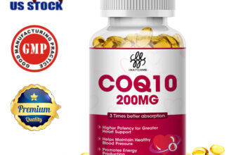 CoQ10 200mg Coenzyme Q-10 Capsules Cardiovascular Heart Health Energy Support