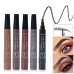 Women’s Fashion 4-Fork Liquid Eyebrow Pencil Pen Tips 5 Colors Eye Brow Contouring Makeup Tattoo Fine Sketch Cosmetic