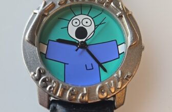 Scared Guy Freedman Watch Unisex 35mm Silver Tone Blue Dial New Battery