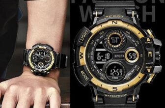 Black & Gold G Shock Style 50MM Sports Watch Stopwatch LED Fast Free Shipping