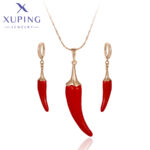 Xuping Popular Lovely Pepper Shape Women Jewelry Set of Gold Color A00920185