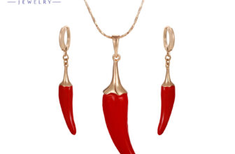 Xuping Popular Lovely Pepper Shape Women Jewelry Set of Gold Color A00920185