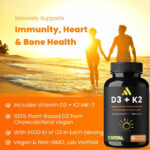 Vitamin K2 D3 vegetarian capsules Vitamin D and K MK-7 60 capsules