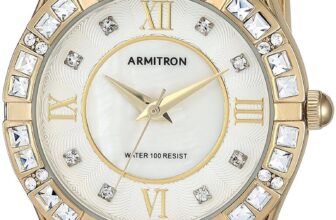 Armitron Women’s 75/3996MPGP Genuine Crystal Accented Gold-Tone Bracelet Watch