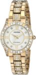 Armitron Women’s 75/3996MPGP Genuine Crystal Accented Gold-Tone Bracelet Watch