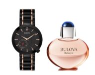 Bulova Women’s Latin Grammy Quartz Rose Gold Black Perfume Watch Set 35MM 98L240