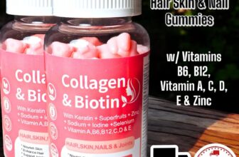 (2 x Pack) Biotin Keratin Collagen Gummies 15000mcg 120ct Hair Skin Nails