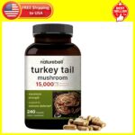 Naturebell Turkey Tail Mushroom Capsules 15,000Mg per Serving, 240 Count | 25:1